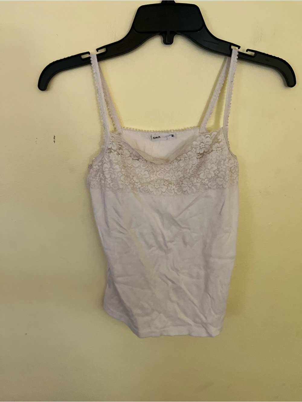 t.m.h Lace Trim White Camisole Tank Top Size